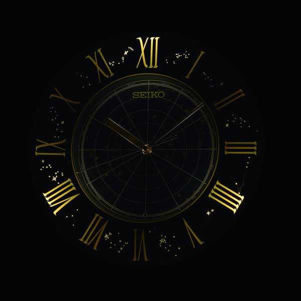 seiko quartz blue clock auto constant light