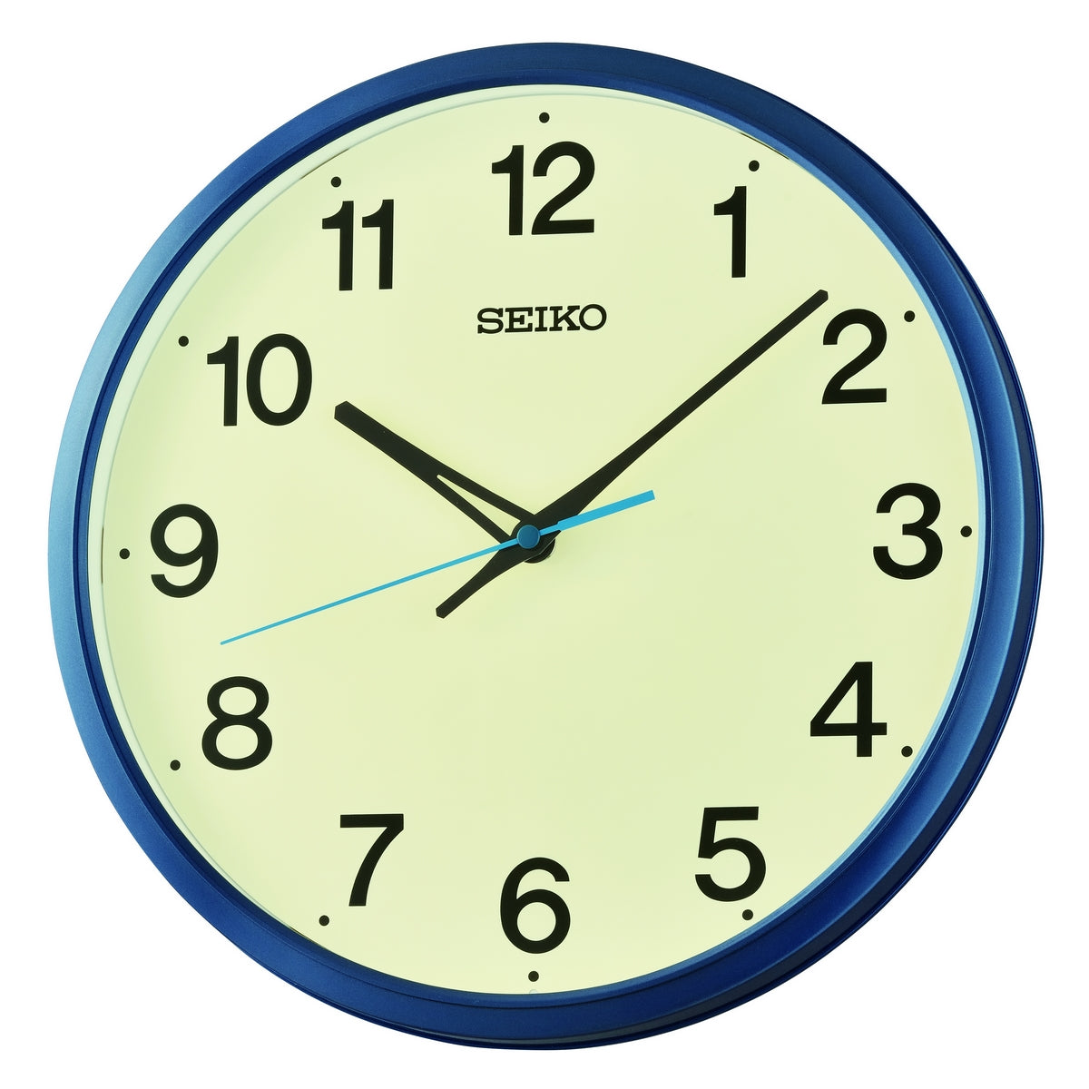 seiko quartz wall blue step second hand clock