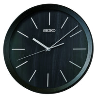 seiko quartz black wooden wall clock