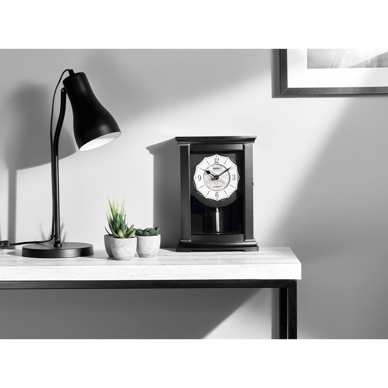 seiko music in melody black wooden mantel clock