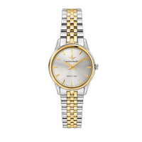 lucien rochat ladies quartz two tone white dial bracelet watch