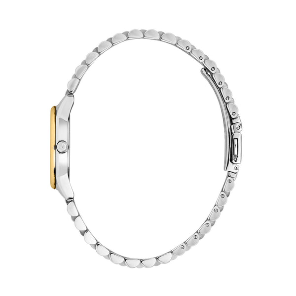 lucien rochat ladies quartz two tone white dial bracelet watch