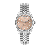 lucien rochat ladies quartz stainless steel pink dial bracelet watch