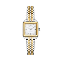 lucien rochat ladies quartz two tone white dial bracelet watch