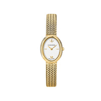 lucien rochat pr�cieux 20mm 2h silver dial gold plated mesh band