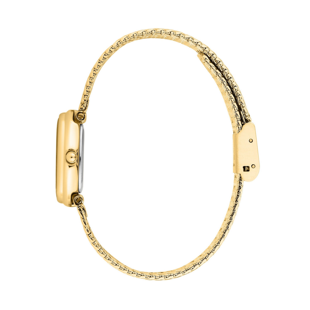 lucien rochat pr�cieux 20mm 2h silver dial gold plated mesh band