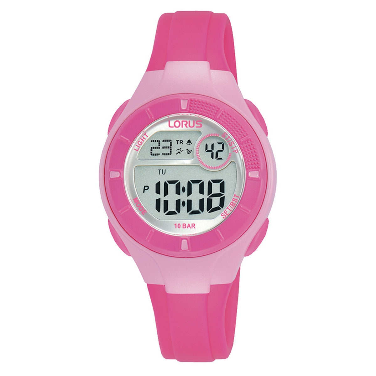 lorus digital kids pink silicone strap
