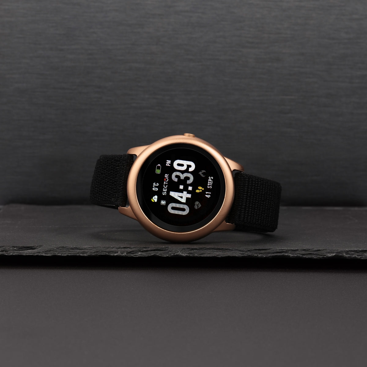 sector s-01 smart 45.5mm digital black nylon strap