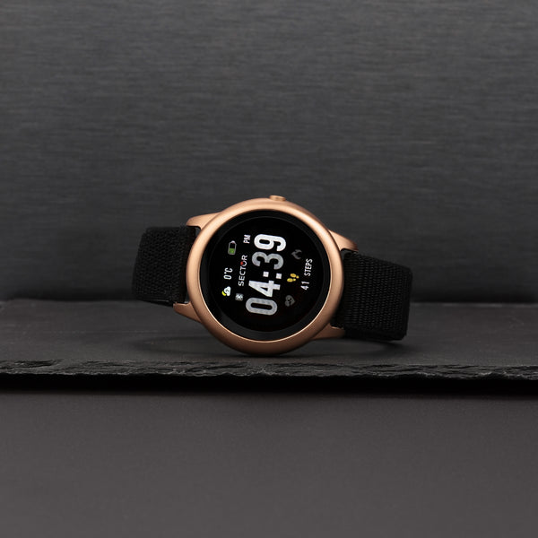 sector s-01 smart 45.5mm digital black nylon strap
