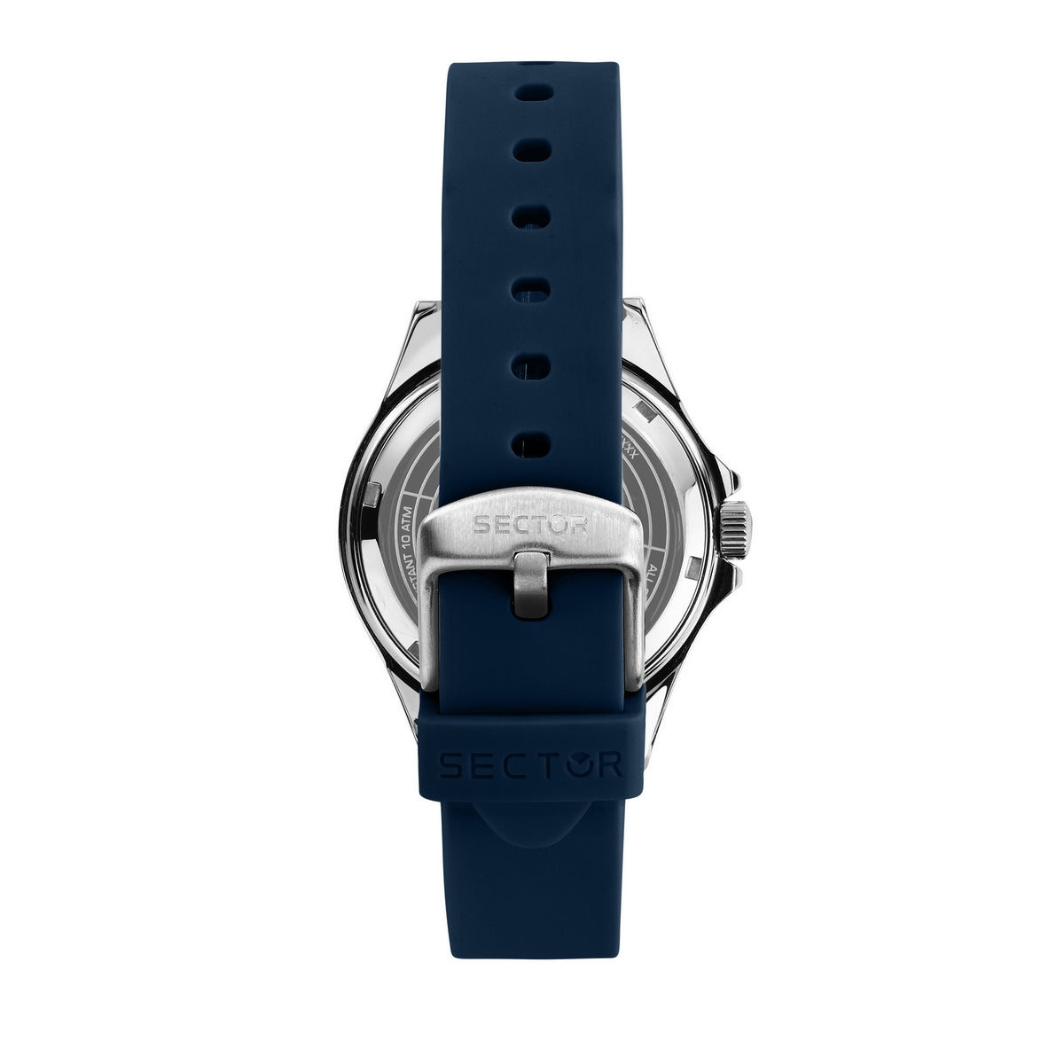 sector 230 39mm 3h blue dial blue silicone strap