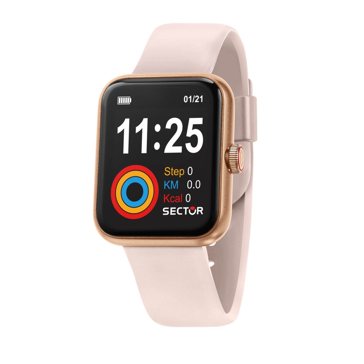 sector multi function smart watch s-03 light pink silicone strap