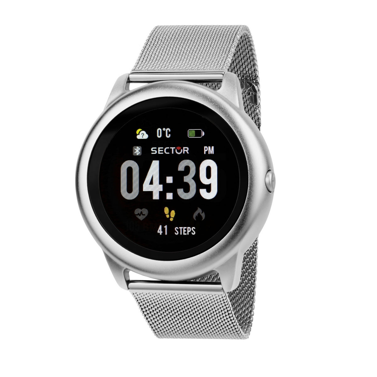 sector s-01 smart 45.5mm digital mesh stainless steel bracelet