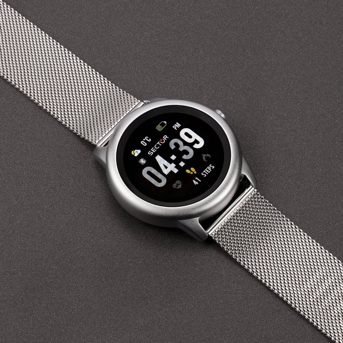 sector s-01 smart 45.5mm digital mesh stainless steel bracelet