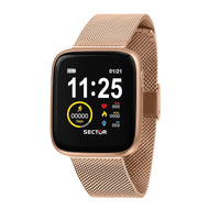 sector s-04 smart 40x34.5mm digital mesh rose gold bracelet