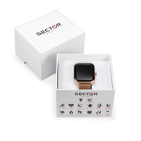 sector s-03 smart 43.5x36.5mm digital mesh rose gold bracelet