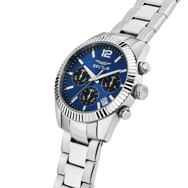 sector 240 39mm chrono blue dial stainless steel bracelet