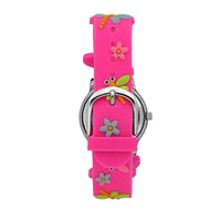 kikou hobby 28mm  white dial fuchsia pvc strap