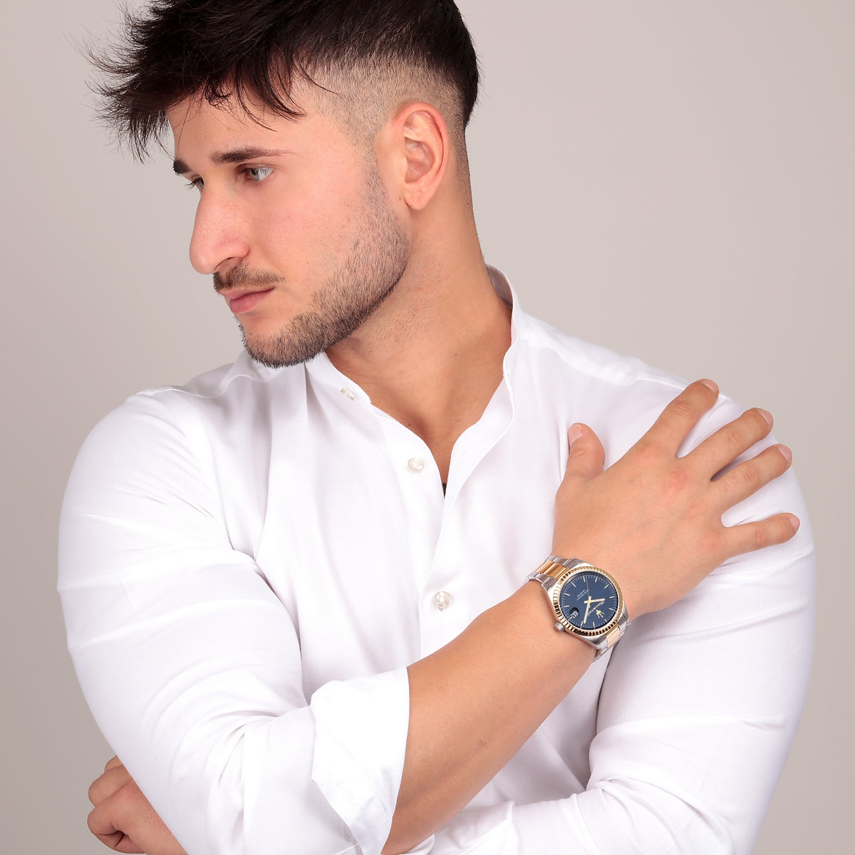 maserati competizione 43mm 3h blue dial br ss+yg