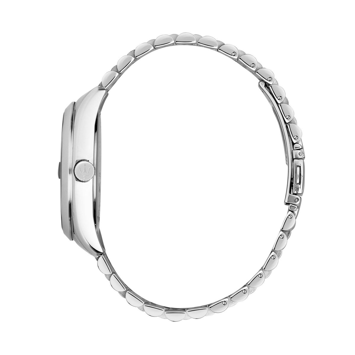 maserati attrazione 43mm 3h black dial stainless steel bracelet