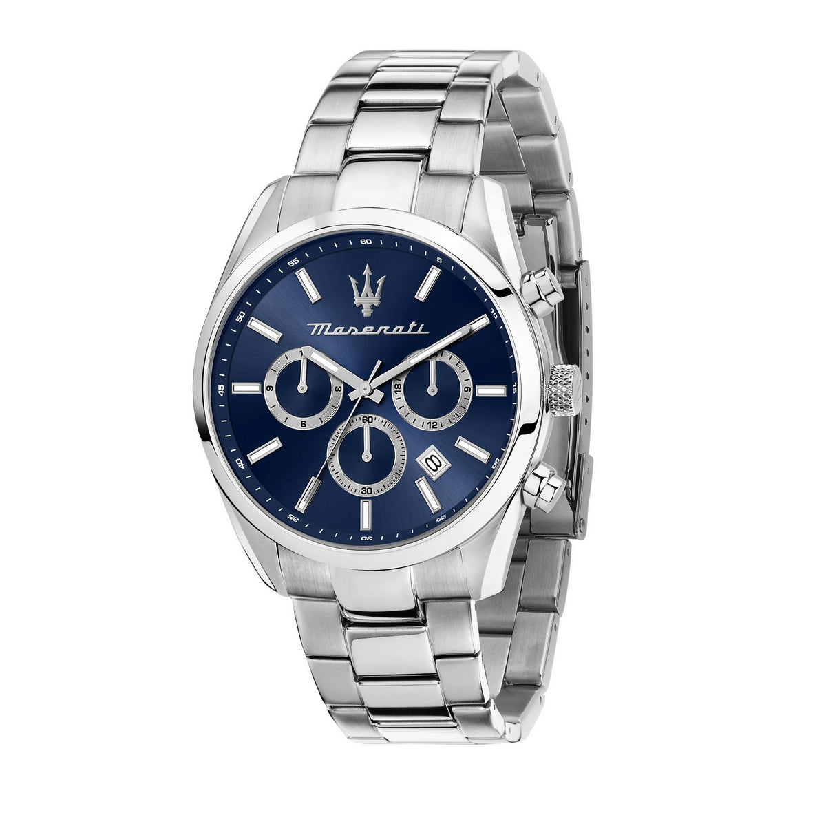 maserati attrazione 43 multi. blue dial br ss