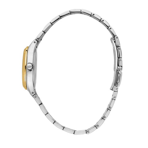 maserati attrazione 30mm 3h silver dial stainless steel & yellow gold bracelet