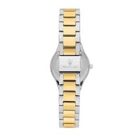maserati attrazione 30mm 3h silver dial stainless steel & yellow gold bracelet