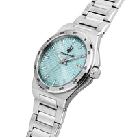 maserati velocit� slim 40mm 3h black+sky blue dial stainless steel bracelet