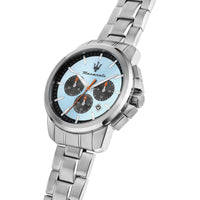 maserati succeso 42mm chr blue dial stainless steel bracelet