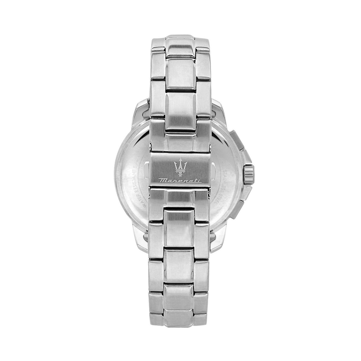 maserati successo 42mm chrono white silver dial stainless steel bracelet