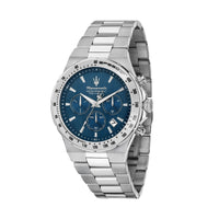 maserati sfida 41mm chronograph blue dial stainless steel bracelet