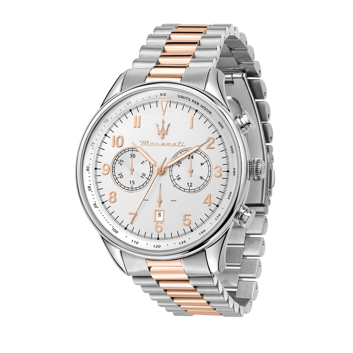 maserati tradizione 45mm chr w/silv dial br ss+rg