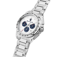 maserati velocita 43mm chrono white dial stainless steel bracelet