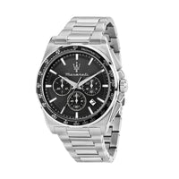 maserati velocita 43mm chrono black dial stainless steel bracelet