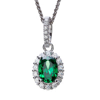 sterling silver pendant with a elegant emerald-like centre stone.