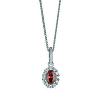 sterling silver pendant with a elegant ruby-like centre stone.