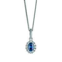 sterling silver pendant with a elegant sapphire-like centre stone.