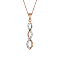 sterling silver rose-plated pendant with a small stone twist.