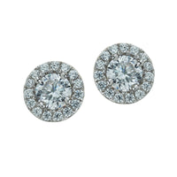real effect stone set halo effect studs
