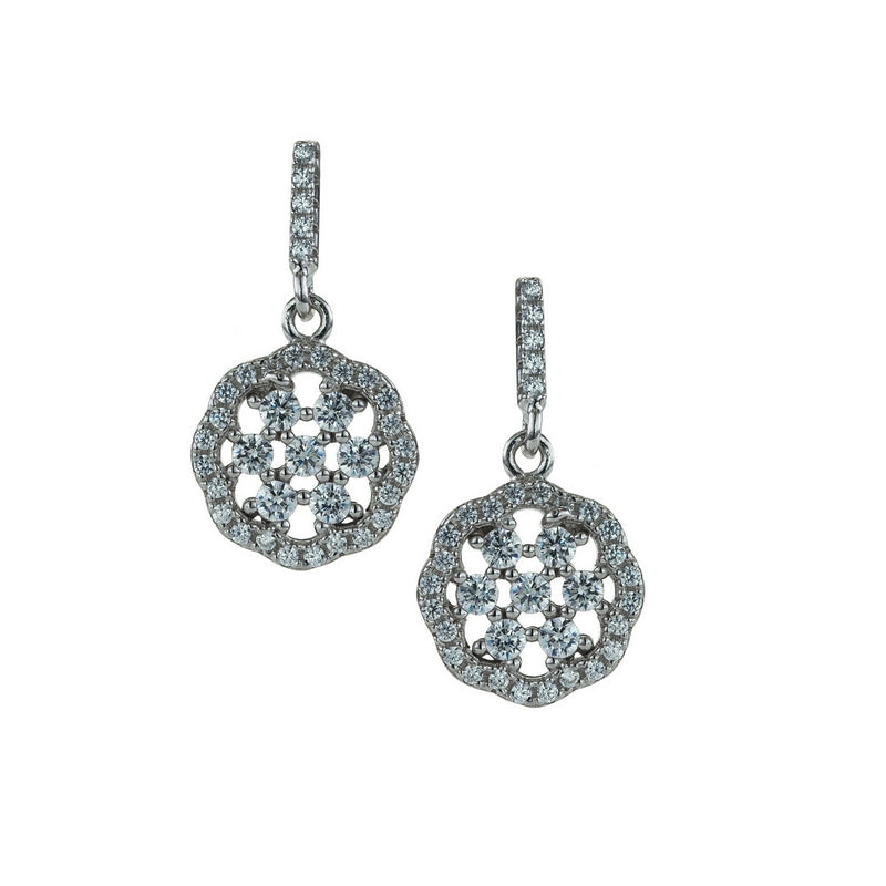 real effect stone ser circle design hanging earring