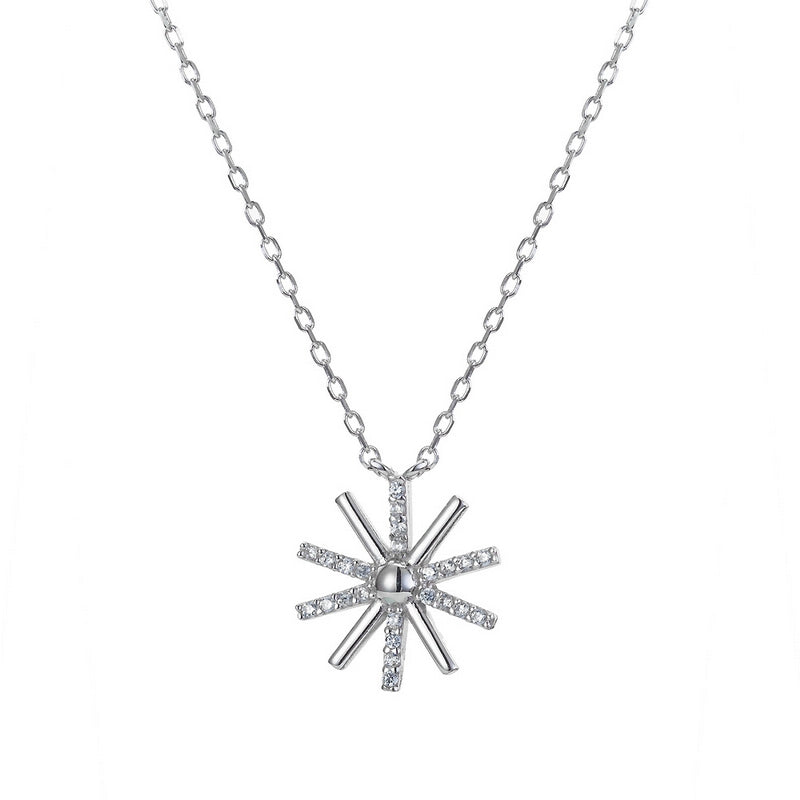real effect delicate flower sun effect stoneset necklace