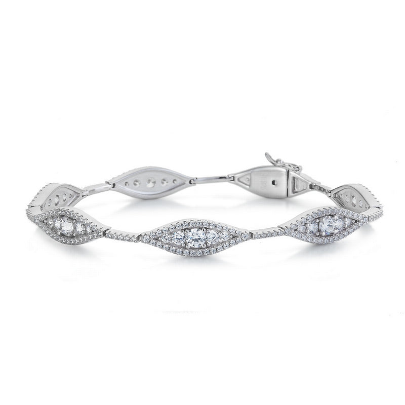 real effect stone set bracelet marquise shape with large stone in the centre