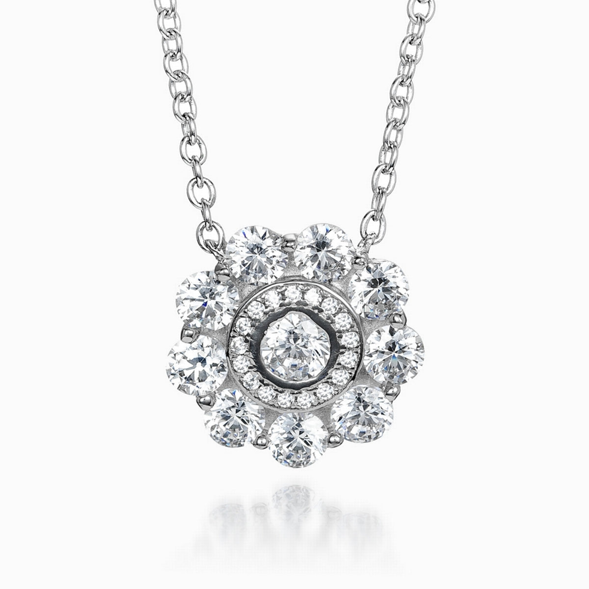 petite zirconia design with contrasting formation and exposed outer circle