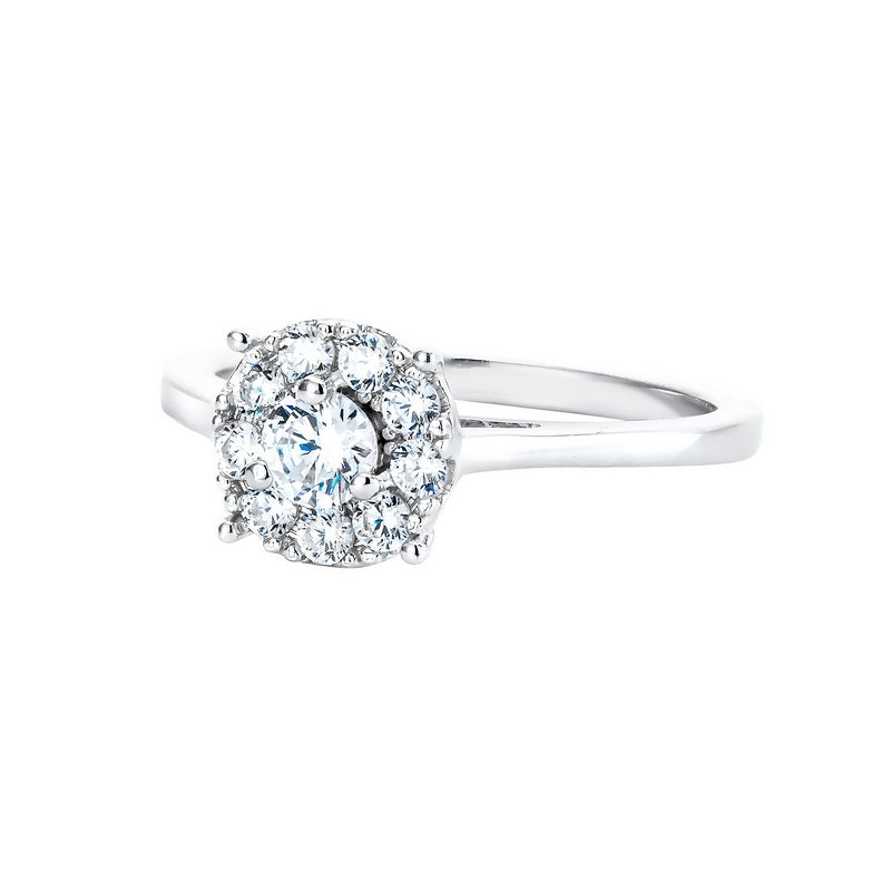 real effect stone set cluster ring o