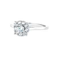 real effect stone set cluster ring o
