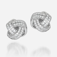 petite knotted bundle of zirconia gemstones in fine sterling silver