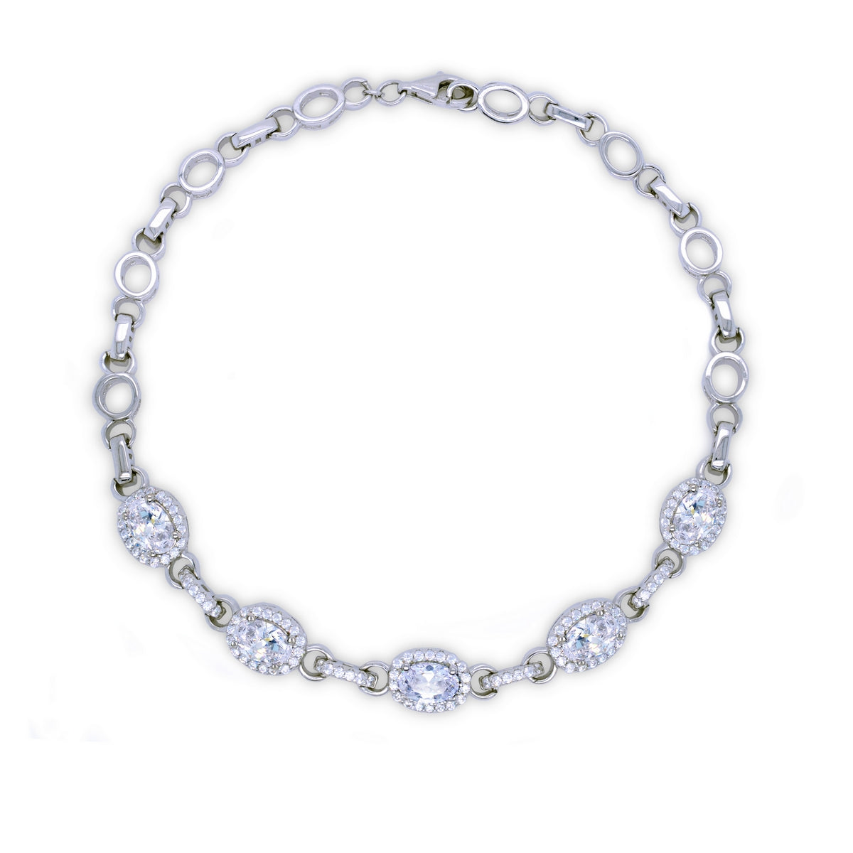real effect oval stone set bracelet