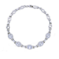 real effect oval stone set bracelet