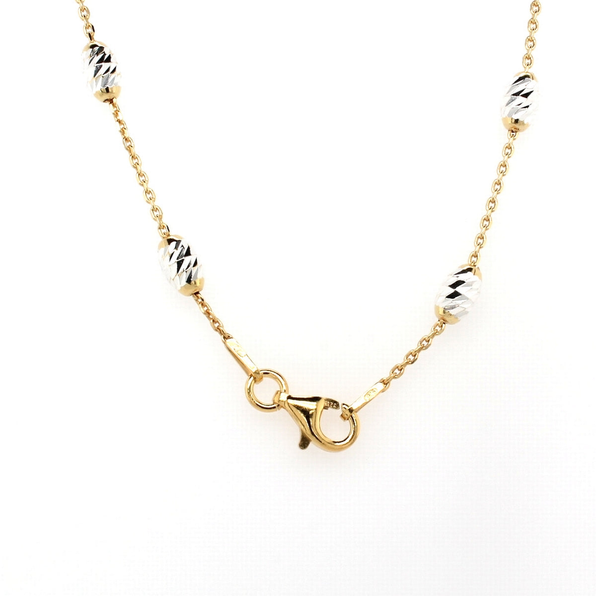 45cm yellow and white colour moon shape necklace