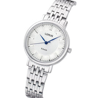 lorus quartz ladies stainless steel white dial bracelet watch