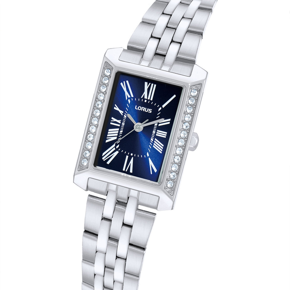 lorus quartz ladies stainless steel blue dial bracelet watch